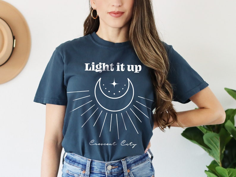Light It Up SJM Shirt, Crescent City Shirt, Bookish Shirt, Acotar Velaris Shirt, House Of Earth, Comfort Colors® SJM, Book Lover Shirt image 3