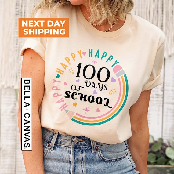 100 Days of School Shirt, 100 Days Shirt, Student Gift, Happy 100 Day Tee, 100th Day Of School Celebration, Student Shirt, Gift For Teacher