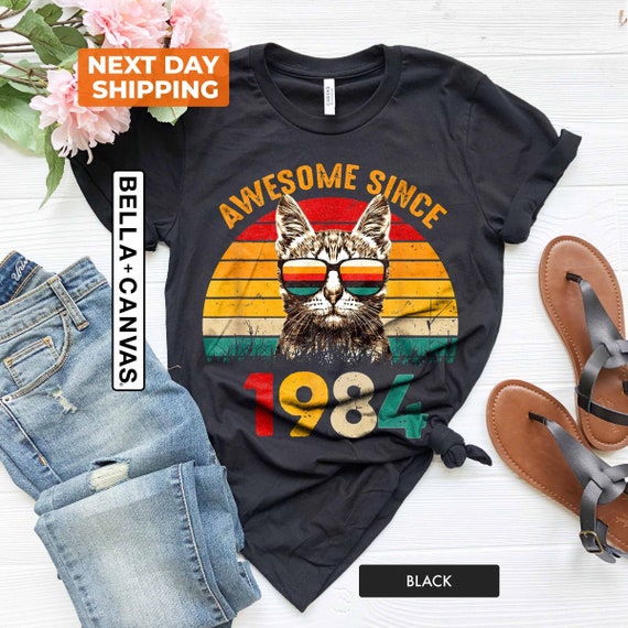 1984 Retro Cool Cat Shirt, Vintage 1984 Shirt, Awesome Since 1984, 41st Birthday Shirt, 41st Birthday Women, Classic 1984 Shirt, 1984 Shirt