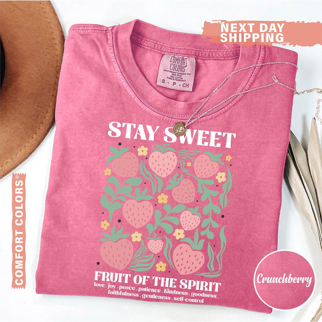 Boho Christian Strawberry Shirt Fruits of the Spirit Bible Verse Gift ...