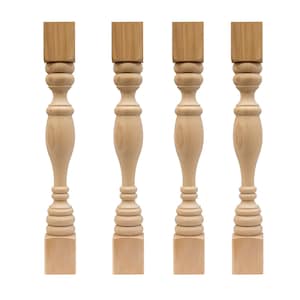 Kitchen Island Legs, Set of 4, Turned Table Legs, Chunky Table Legs, Wood Table Legs, Farmhouse Table Legs, Console Table Legs