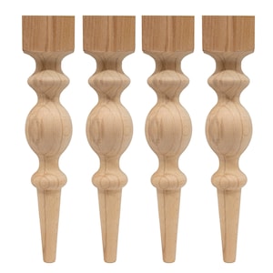 18&quot; Coffee Table Legs Wood, Set of 4, Unfinished Wood Furniture Legs, Bench Legs, Chair Legs, Turned Legs, Balustrade Legs, Chunky Legs