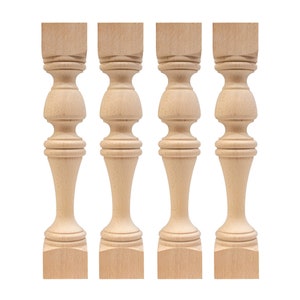 Unfinished Wood Turned Legs, Set of 4, Bench Legs, 2.95 Width, Coffee Table Legs, Turned Table Legs, Furniture Legs Wood, Wood Table Legs