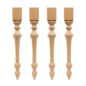 29&quot; Table Legs Wood, Set of 4, Turned Wood Legs, Island Legs, Chunky Table Legs, Dining Table Legs, Console Table Legs, Antique Table Legs