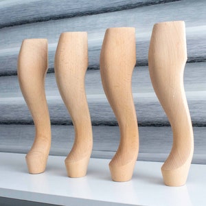 Furniture Legs, Set of 4, Cabriole Legs, Turned Table Legs, Queen Anne Legs, Bed Legs, Dresser Legs, Sofa Legs, Dining Table Legs, Bench Leg