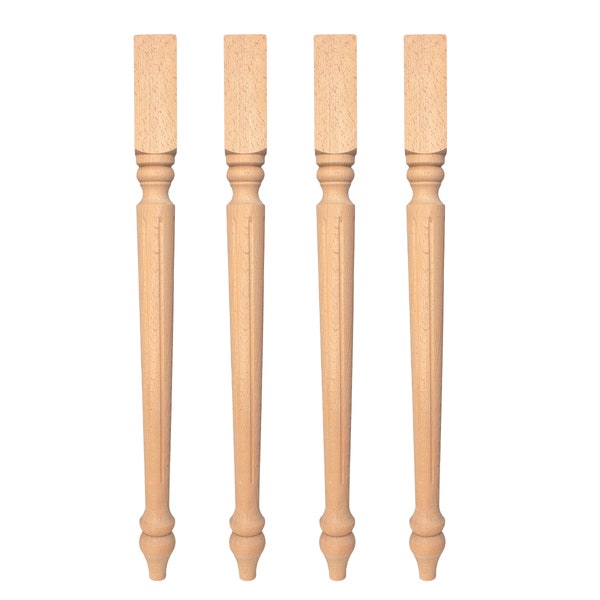 Table Legs Wood, Set of 4, Turned Wood Legs, Turned Table Legs, Dining Table Legs, Island Legs, Console Table Legs, Farmhouse Table Legs