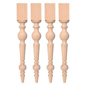 Antique Table Legs, Set of 4, Turned Wood Legs, Island Legs, Chunky Table Legs, Dining Table Legs, Console Table Legs, Table Legs Wood