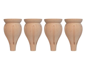 Möbelbeine, 4er Set, Sofabeine, Möbelbeine Holz, Bankbeine, Stuhlbeine, Schrankbeine, Antike Tischbeine, Couchtischbeine