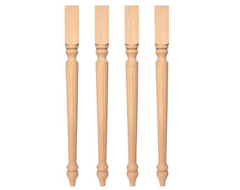 Table Legs Wood, Set of 4, Turned Wood Legs, Turned Table Legs, Dining Table Legs, Island Legs, Console Table Legs, Farmhouse Table Legs