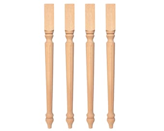 Table Legs Wood, Set of 4, Turned Wood Legs, Turned Table Legs, Dining Table Legs, Island Legs, Console Table Legs, Farmhouse Table Legs