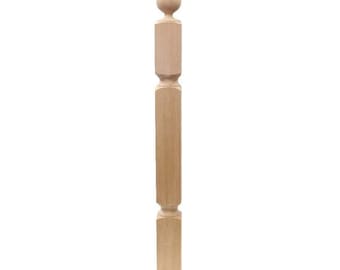 Geschnitzt aus Buche, unbehandelter Treppen-Baluster, Treppengeländer, Holz-Baluster für Treppe, Spindeln und Baluster