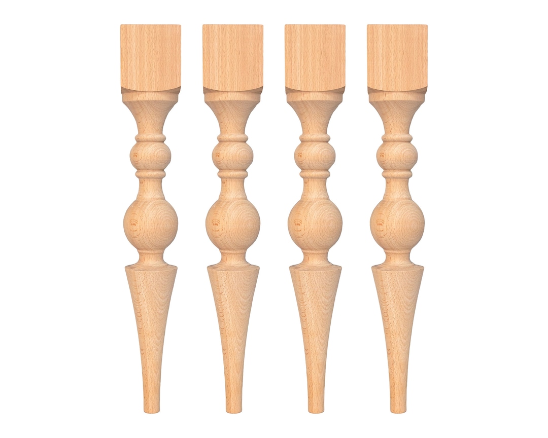 Turned Table Legs, Set of 4, Dining Table Legs, Kitchen Island Legs