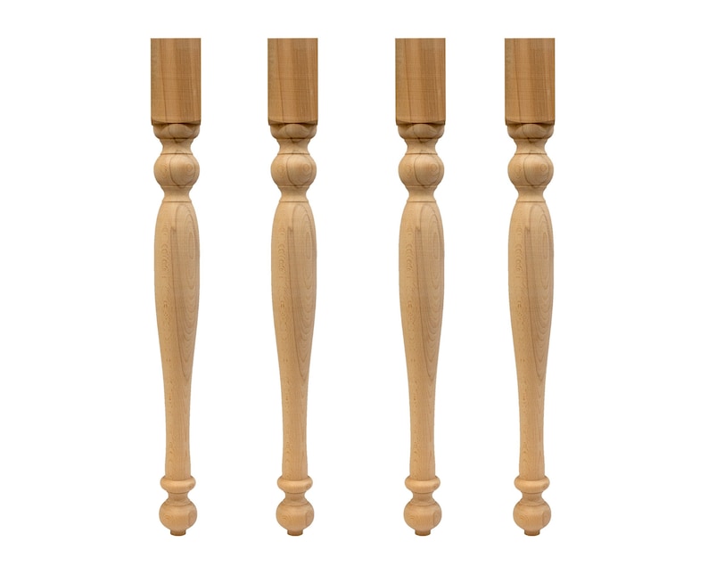 Table Legs Wood Set of 4 Turned Table Legs Dining Table Etsy