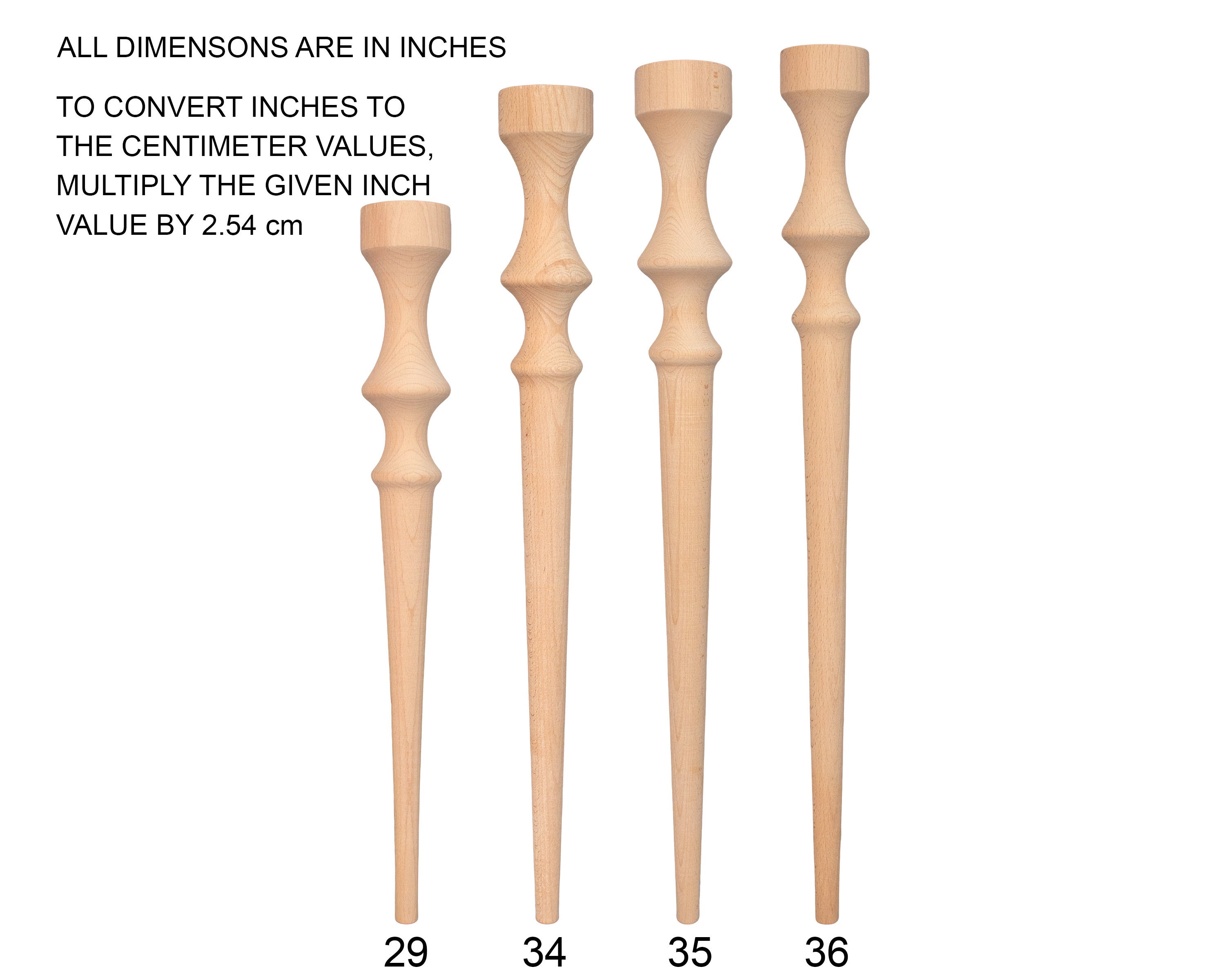 Turned Table Legs Wood Set of 4 Dining Table Legs Island Etsy