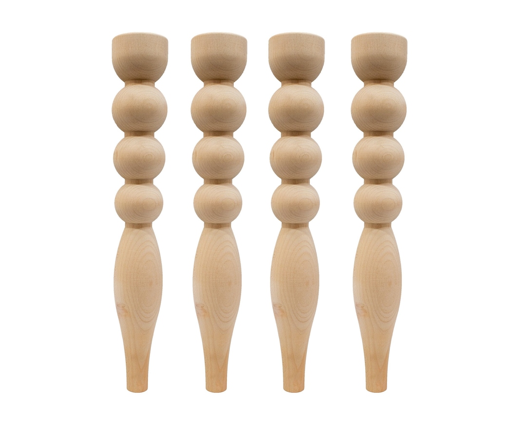 21 Turned Table Legs, Set of 4, End Table Legs Wood, Side Table Legs