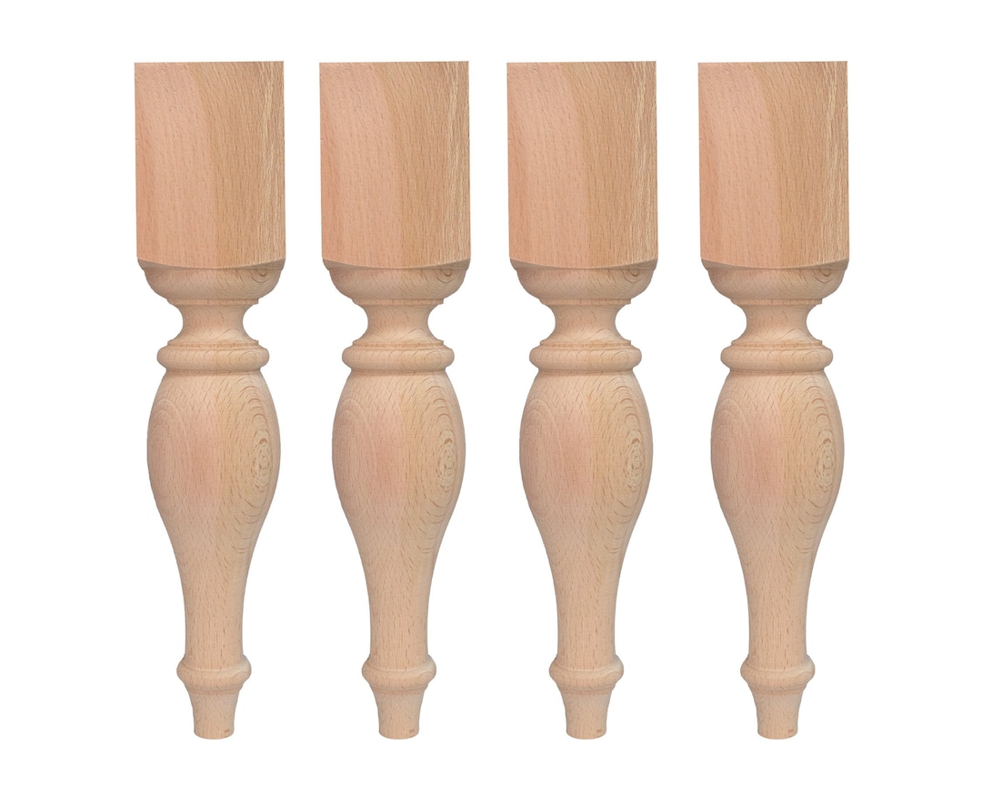 Turned Furniture Legs, Set of 4, Sofa Legs, Bed Legs, Turned Table Legs