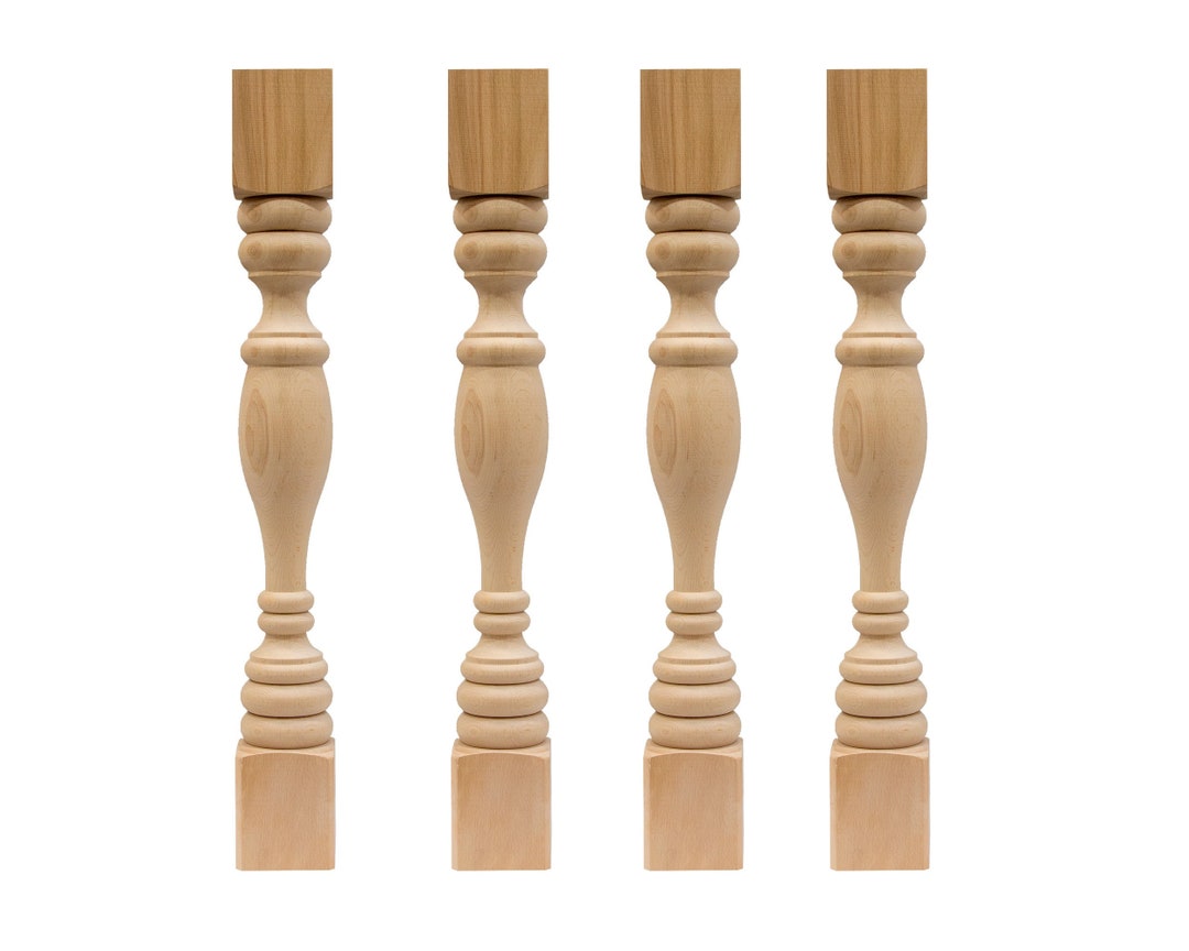 Kitchen Island Legs, Set of 4, Turned Table Legs, Chunky Table Legs