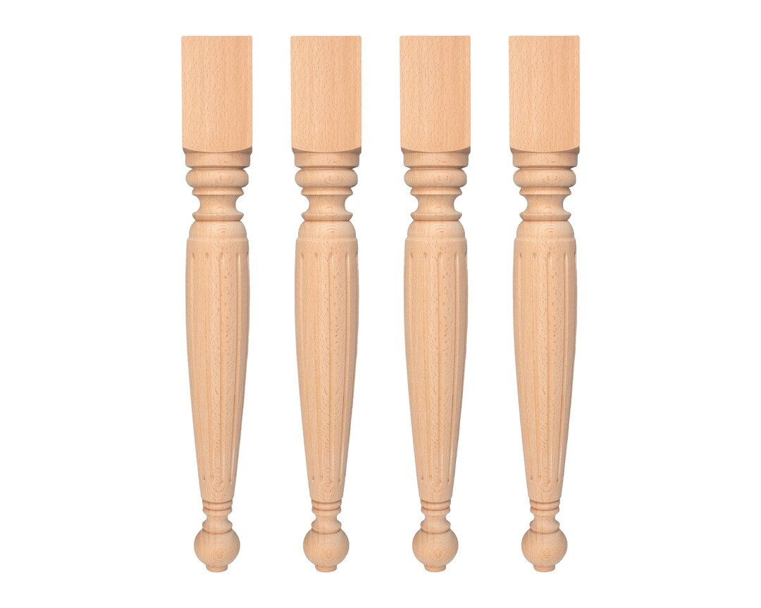 Table Legs, Set of 4, Dining Table Legs, Wooden Table Legs, Turned Legs