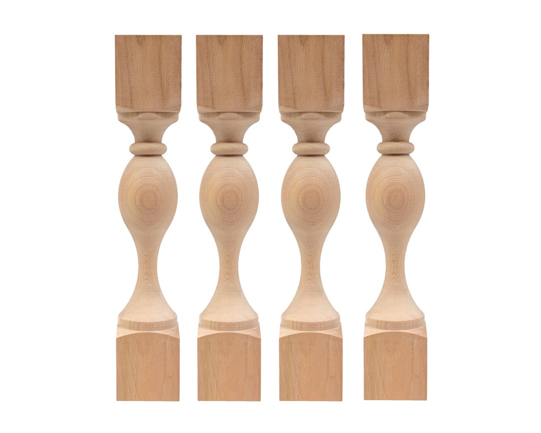 16 Unfinished Wood Turned Legs, Set of 4, Bench Legs, 2.95 Width
