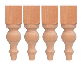 Ensemble de 4 pieds en bois tourné, pieds de meubles en bois, pieds de lit, pieds de banc en bois, pieds de table basse, pieds de ferme, pieds de commode, pieds de lit en bois