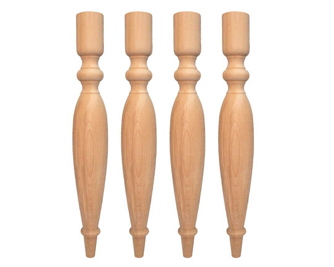 Kitchen Island Legs, Set of 4, Turned Table Legs, Legs for Bar, Dining