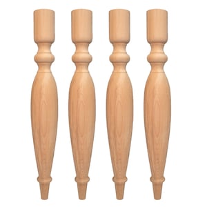 Kitchen Island Legs, Set of 4, Turned Table Legs, Legs for Bar, Dining Table Legs, Console Table Legs, Legs for Desk, Mid-Century Modern