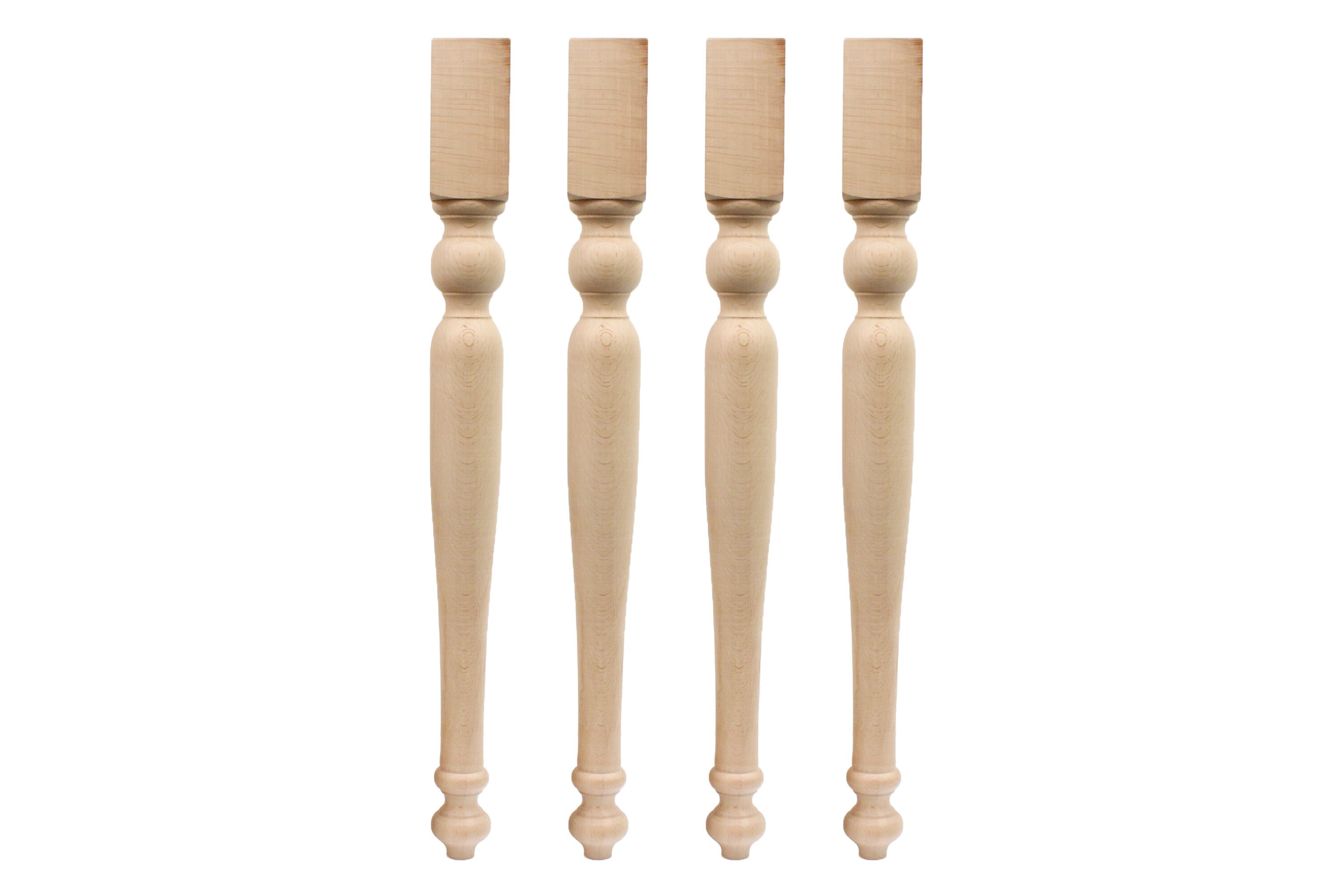 29" Massive Dining Legs, Turned Table Legs, Unfinished Wood Legs