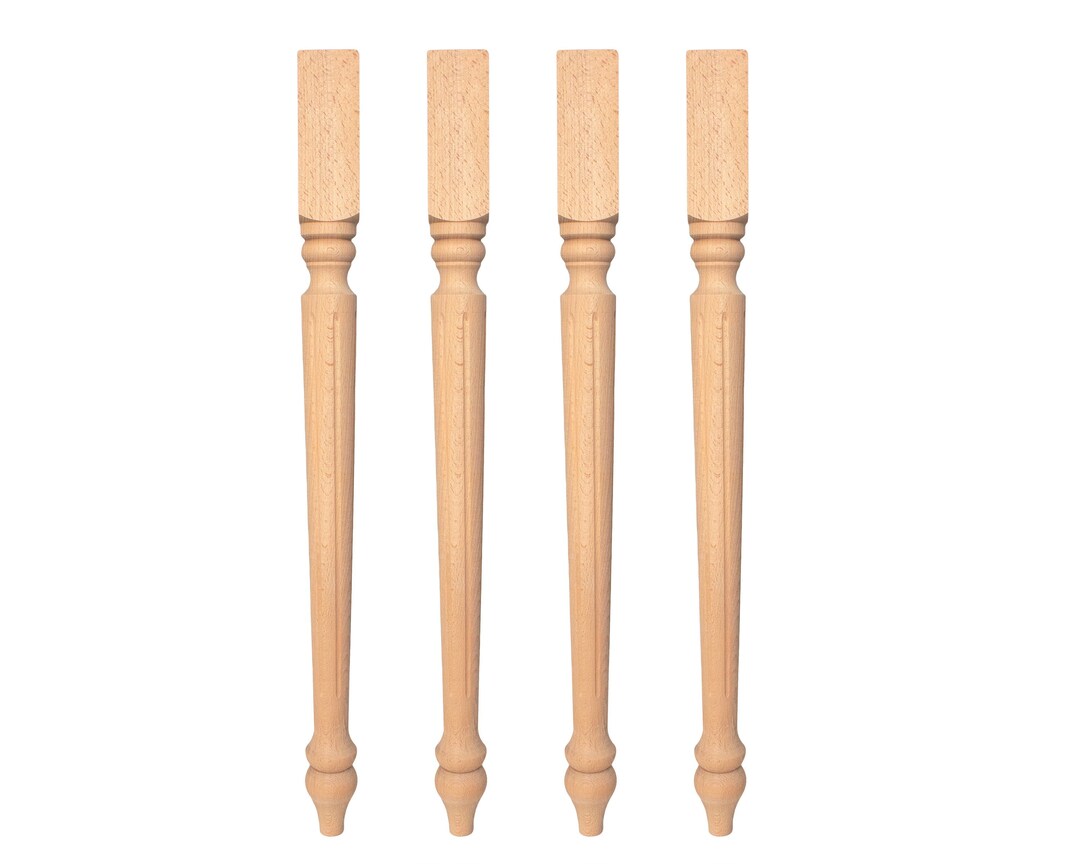 Table Legs Wood, Set of 4, Turned Wood Legs, Turned Table Legs, Dining