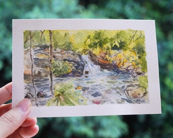 Fengshui Waterfall Paintings, Mountain Waterfall Painting, Forest Chiangmai Thailand