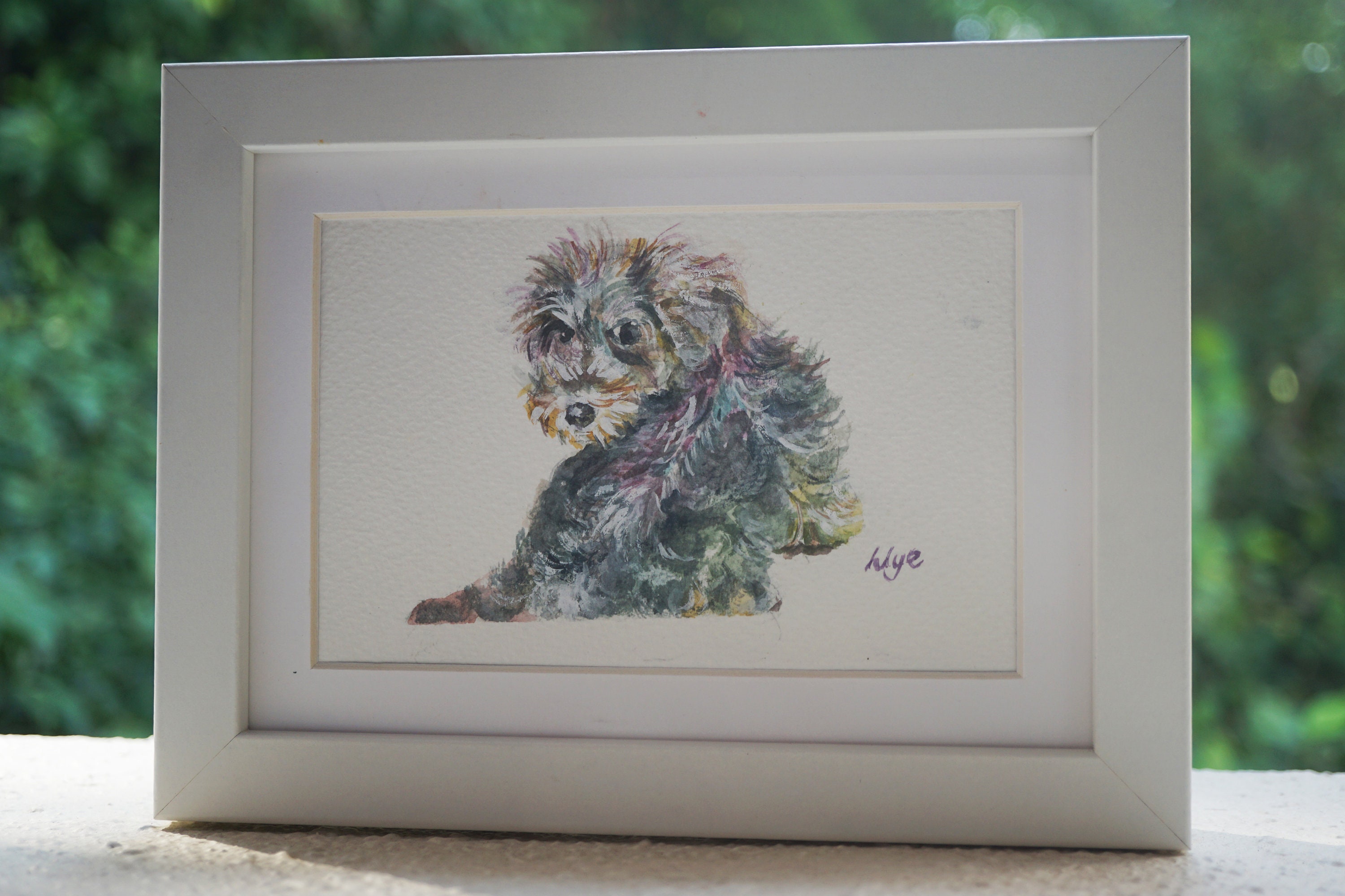 Cute Dog Painting Original Watercolor Wall Deco Lovely Etsy Singapore