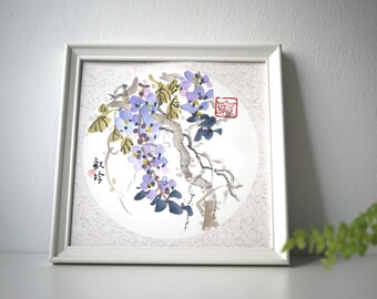 藤の花を描いた掛け軸、中国水墨画（110×40cm） - Etsy 日本