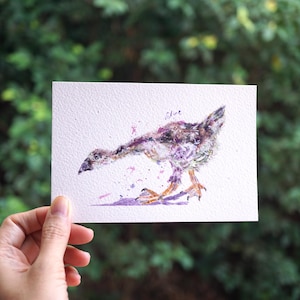 Original Watercolour Goose Painting, Farmhouse Decor Geese Wall Art, Gosling Farm Animal