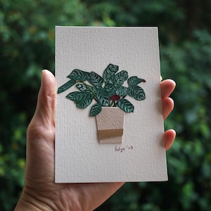Calathea Paper-cut Art: pianta originale fatta a mano, regalo