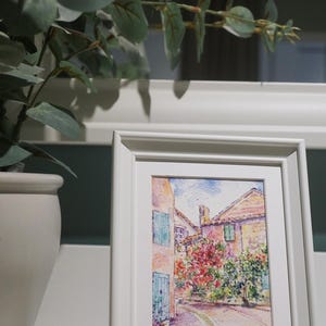 Original Painting Provence Country Living Decor, Small Watercolour, France Travel Art image 6