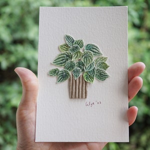 Art original pastèque Peperomia, plantes en papier découpées à la main, cadeau plante pour papa
