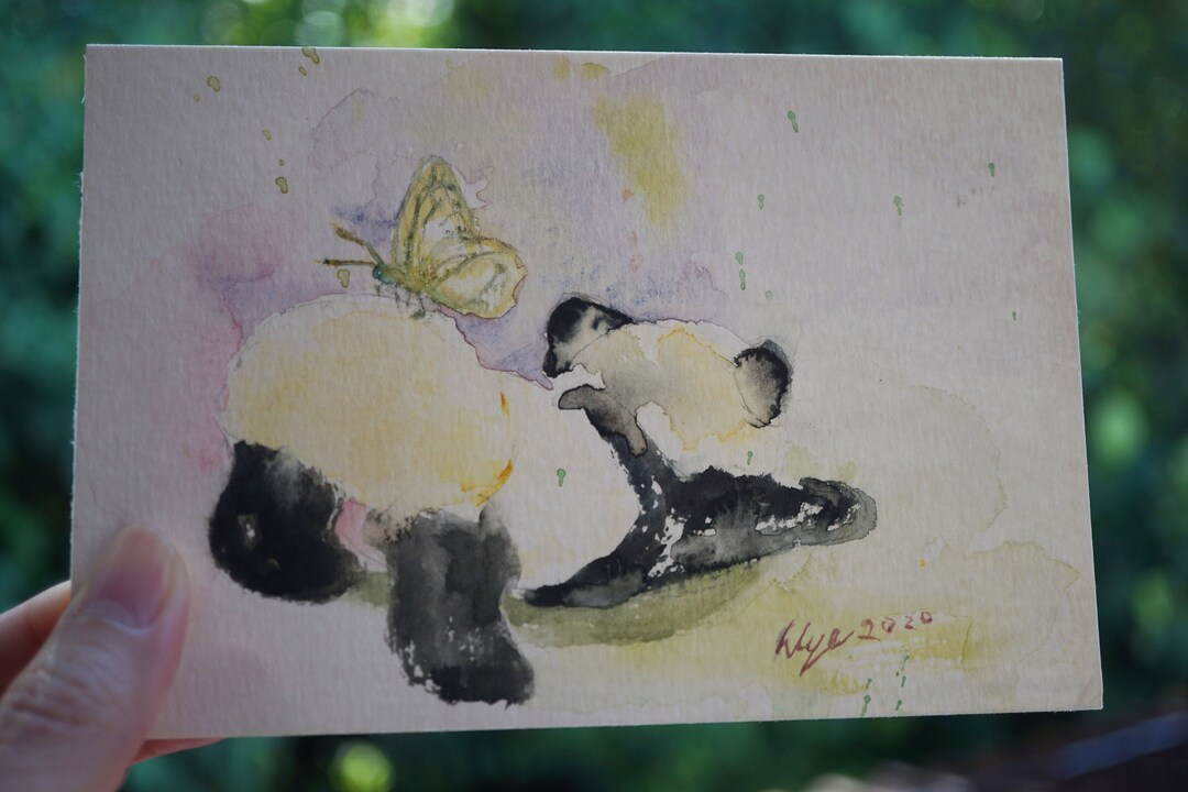 Cute Panda Painting, Panda Illustration, Watercolor Panda, Unique ...