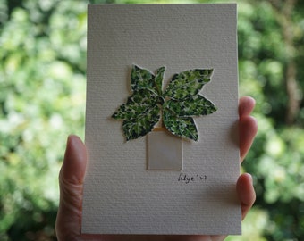 Hand-cut Paper Aglaonemas, Small Painting, Unique Handmade Craft, Aglaonemas Wall Art, Paper Plant, Gift For Dad