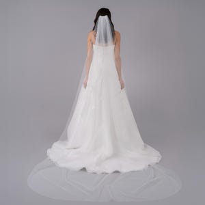 Simple Wedding Veil - Barely There Ivory Soft Tulle, Single Tier Rounded Edge with Bridal Comb