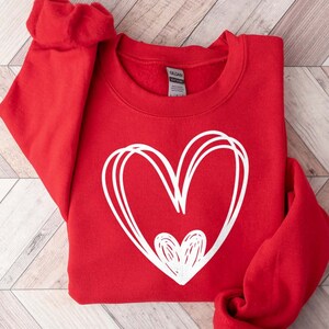 Heart Valentine&#39;s Day Sweatshirt, Cute Heart Sweatshirt, Hand Drawn Heart Sweatshirt, Kindness Sweatshirt, Valentines Day Gift, Gift For Her