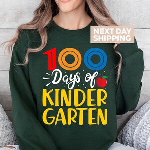 100 Days Of Kindergarten Sweatshirt, Kindergarten Student Gift, Teacher Back to School Sweater, 100 Days Sweater, 100 Day Celebration Shirt