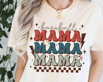 Mama Baseball Shirt, Baseball Season, Baseball Fan Gift, Baseball Mom Gift, Baseball Mom Tshirt, Comfort Colors®, Retro Baseball Shirt