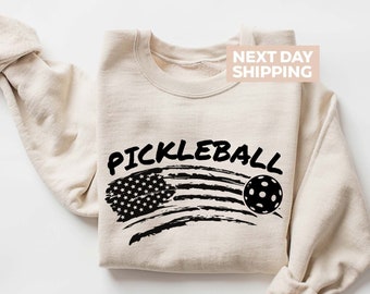 American Flag Pickleball Sweatshirt, Funny Pickleball Sweater, Pickleball Lover Gift, Husband Pickleball Gift, Pickleball Sweatshirt For Men