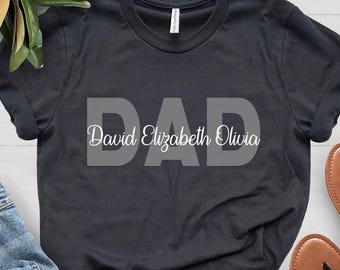 CUSTOM Dad Shirt With Kids Names, Personalized Shirt For Dad, Custom Dad Shirt, Father's Day Shirt, Birthday Gift Dad, New Dad Gift