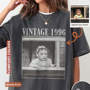 Personalized Vintage Photo And Year Shirt, Custom Photo Birthday Shirt, Vintage 30th Birthday Shirt, 30th Birthday Gift, 40th Birthday Gift