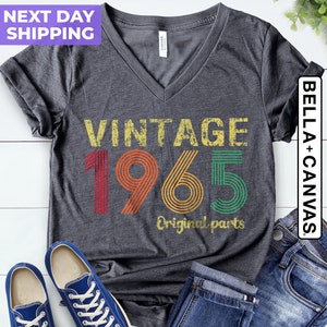 Femme 60e anniversaire, chemise 60e anniversaire, chemise de pièces originales vintage 1965, cadeau 60e anniversaire pour femme, cadeau 60e anniversaire pour homme
