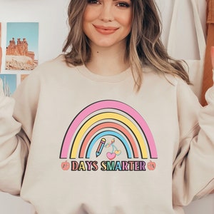 100 Days Rainbow, School Sweatshirt, 100 Days Smarter, 100 Days Sweatshirt, 100th Day of School, 100 Days Toddler, 100 Day Teacher Gift
