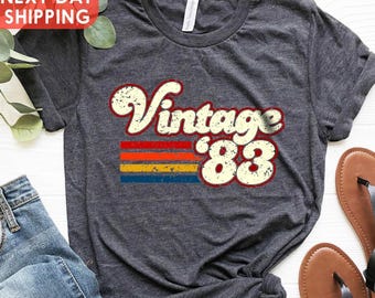 Vintage 1983 Shirt, 43rd Birthday Gift For Woman, 1983 Vintage Shirt, 43rd Birthday Gift For Men, Retro 1983 Shirt, Born In 1983 Shirt