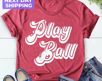 Play Ball Retro Shirt, Softball T-Shirt, League Shirt, Baseball Mom Tshirt, Baseball Tee, Tee Ball, Play Ball Shirts, Vintage Retro Design
