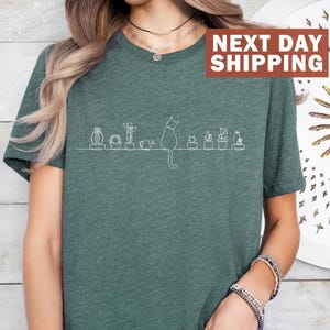 Katzen und Pflanzen Shirt, Pflanzenliebhaberin, Katzen Liebhaber T-Shirt, Gärtner Shirt, Shirts für Katzenliebhaber, Sukkulenten Pflanzen Shirt, Pflanzen Liebhaber Geschenk Shirt