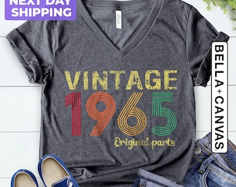 60th Birthday Woman, 60th Birthday Shirt, Vintage 1965 Original Parts Shirt, 60th Birthday Gift For Women, 60th Birthday Gift For Men